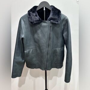 Tory Burch Dark Green Leather Jacket